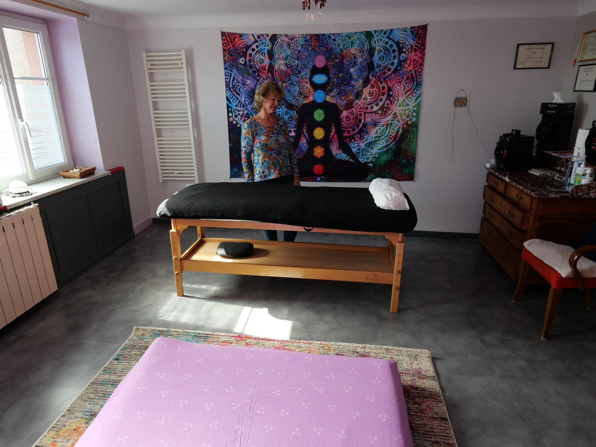 une nouvelle décoration dans la salle de massage